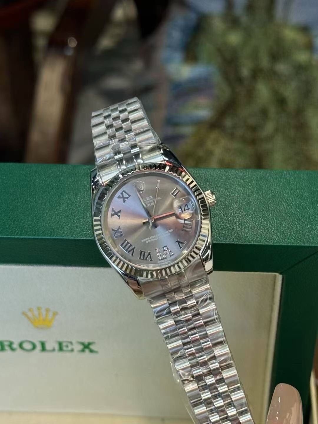 Rolex Pearlescent Gray Dial Watch — hero