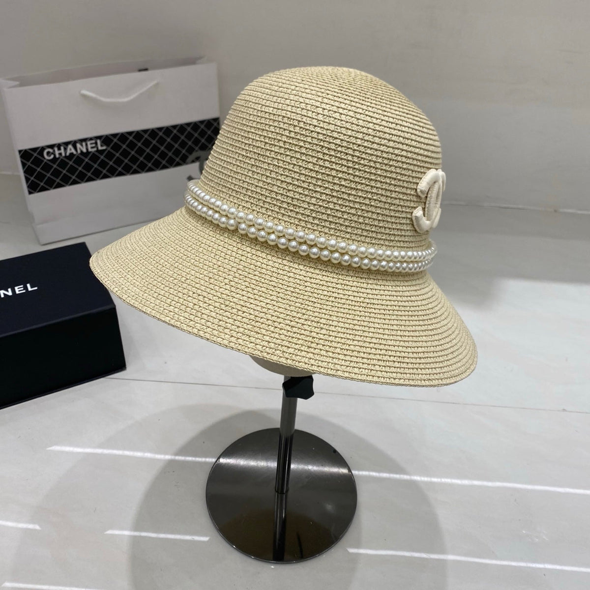 Chanel Straw Hat/bucket Hat